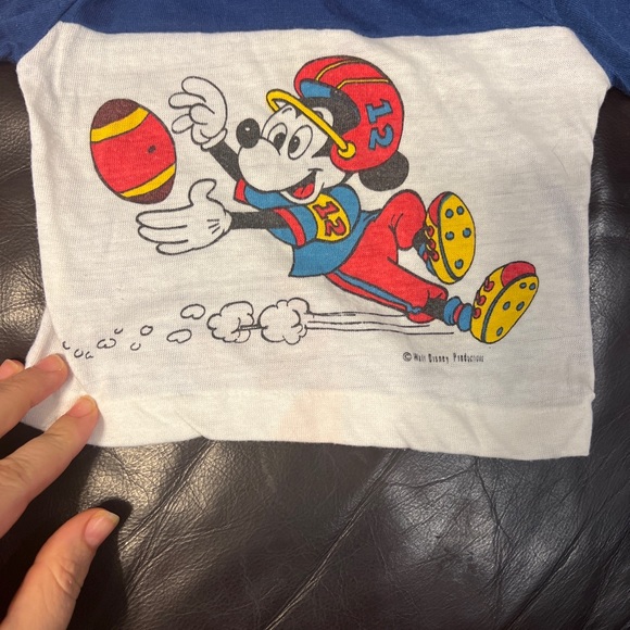 Vintage 80s Mickey Mouse 12 months long sleeve football Walt Disney Productions - Picture 5 of 6